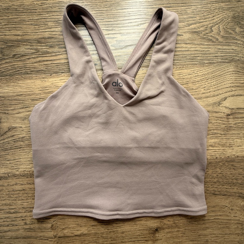 ALO Yoga tan airbrush real bra tank
